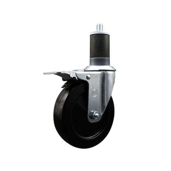 5'' Hard Rubber Swivel 1-5/8'' Expanding Stem Caster Total Lock Brake